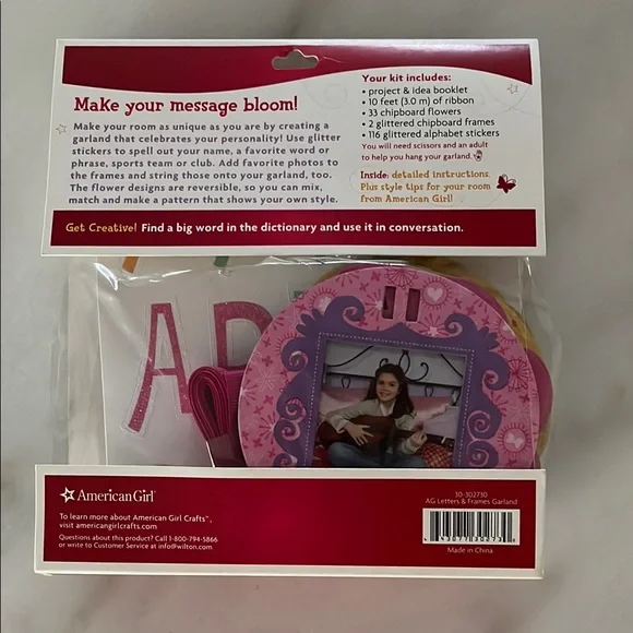 American Girl Crafts Letters & Frames Garland-NIB - Picture 3 of 4